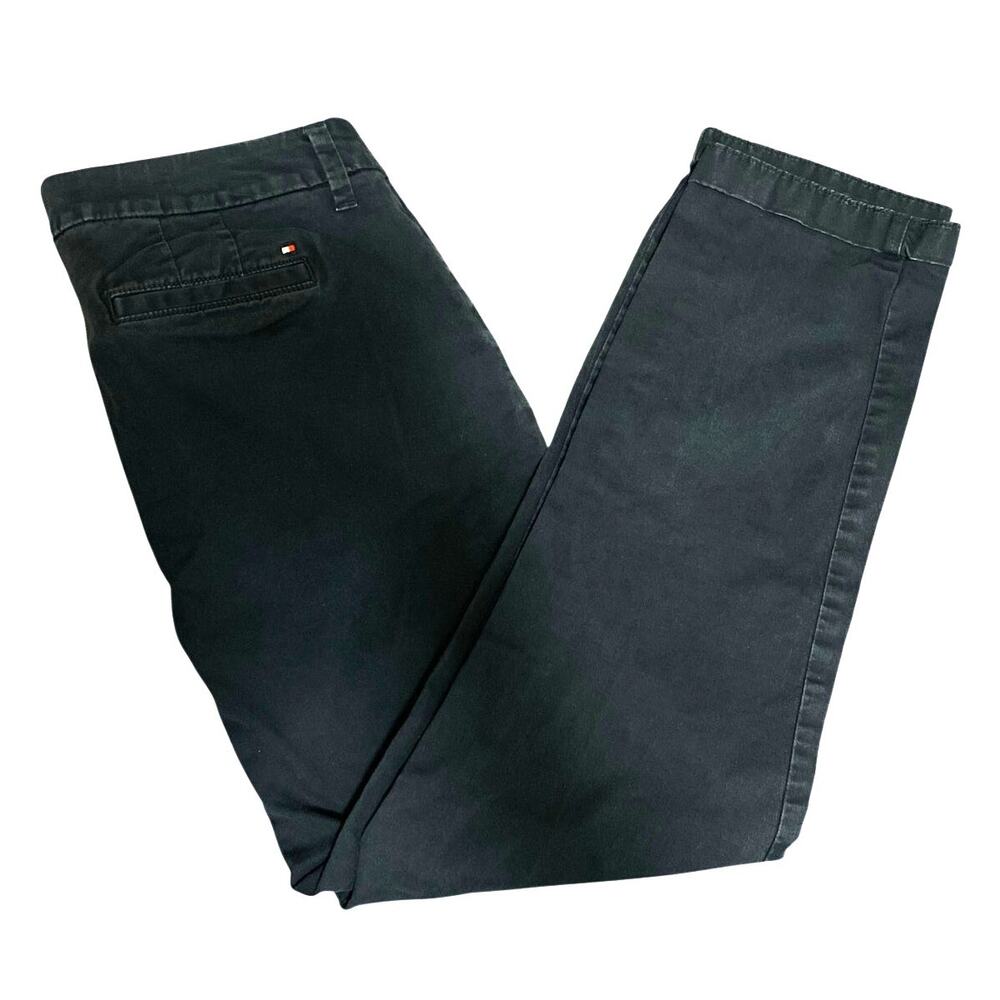 Tommy Hilfiger Women's Chino Pants 10 Blue Classic Straight Leg Office Career